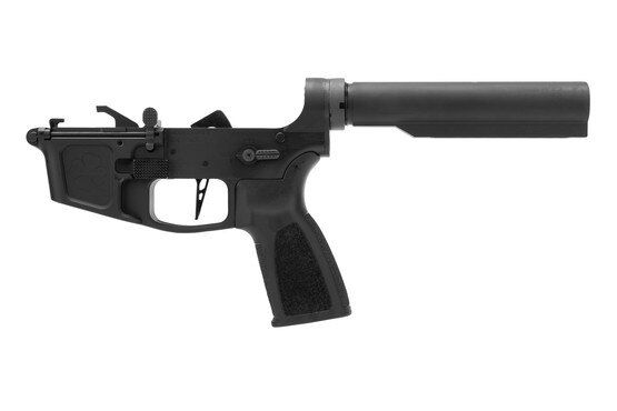 Foxtrot Mike 9mm AR-15 lower receiver features an oversized magazine release